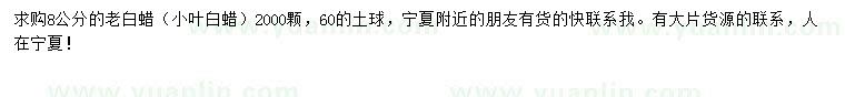 求購8公分老白蠟