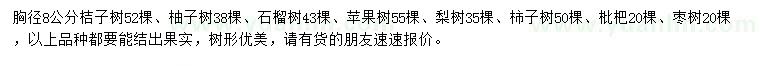 求購桔子樹、柚子樹、石榴樹等