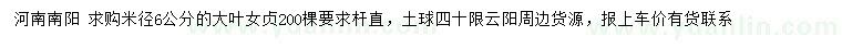 求購(gòu)米徑6公分大葉女貞