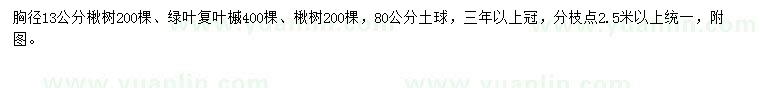 求購楸樹、綠葉復葉槭、楸樹
