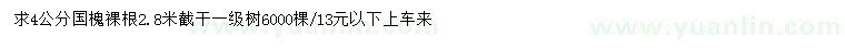 求購4公分國槐