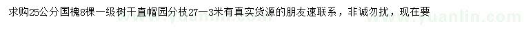 求購25公分國槐