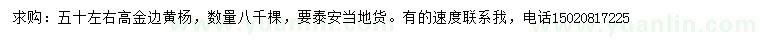 求購(gòu)高50公分左右金邊黃楊