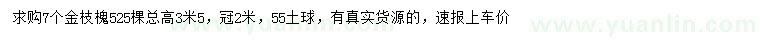 求購7公分金枝槐