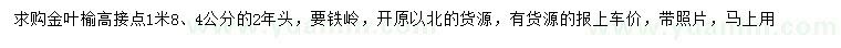 求購(gòu)4公分金葉榆