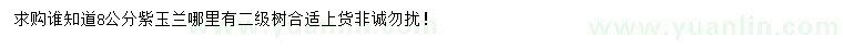 求購8公分紫玉蘭