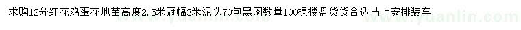 求購(gòu)12公分紅花雞蛋花