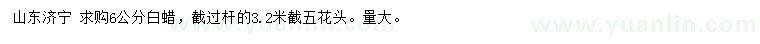 求購6公分白蠟