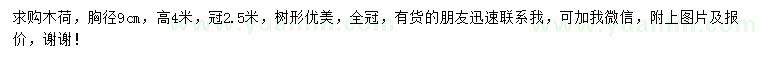 求購胸徑9公分木荷