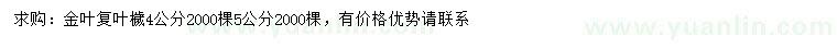 求購(gòu)4、5公分金葉復(fù)葉檅,