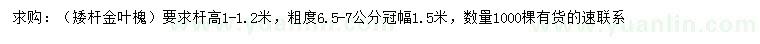 求購6.5-7公分矮桿金葉槐
