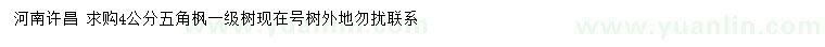 求購4公分五角楓