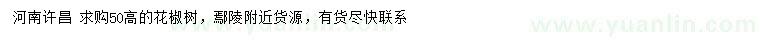 求購高50公分花椒樹