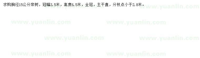 求購(gòu)胸徑15公分欒樹(shù)