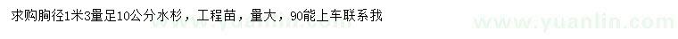 求購胸徑1.4米量足10公分水杉