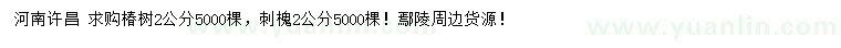 求購2公分椿樹、刺槐