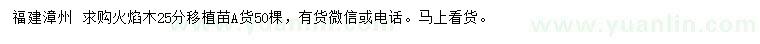 求購25公分火焰木移植苗