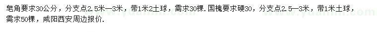 求購30公分皂角、國槐