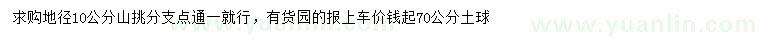 求購地徑10公分山挑