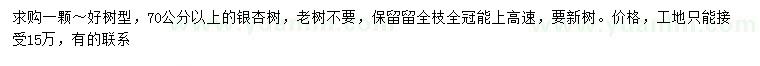 求購70公分以上銀杏