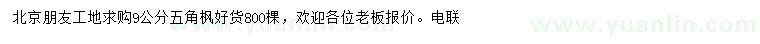 求購9公分五角楓