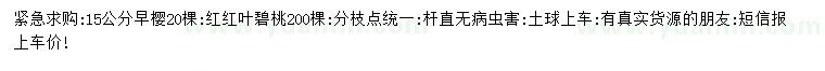 求購(gòu)15公分早櫻、紅紅葉碧桃