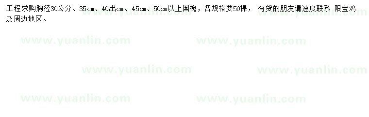 求購胸徑30、35、40、45、50公分以上國槐