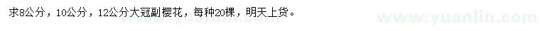 求購8、10、12公分櫻花