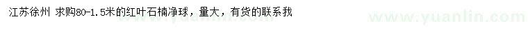 求購(gòu)80-150公分紅葉石楠凈球