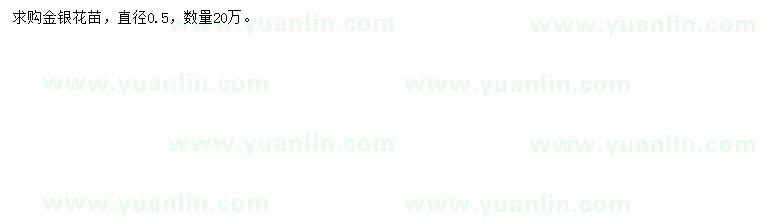 求購(gòu)直徑0.5公分金銀花苗