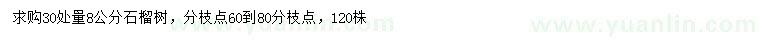 求購(gòu)30量8公分石榴樹(shù)