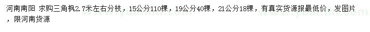求購15、19、21公分三角楓