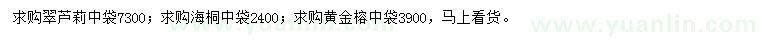 求購翠蘆莉、海桐、黃金榕