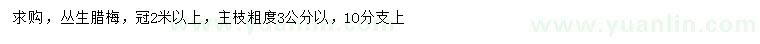 求購冠幅2米以上叢生臘梅