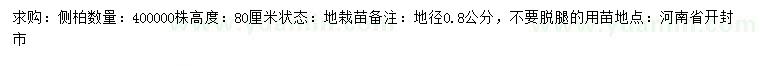 求購(gòu)地徑0.8公分側(cè)柏