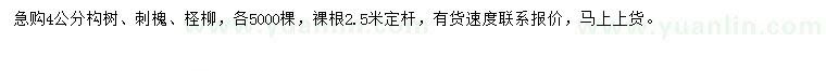求購構樹、刺槐、檉柳