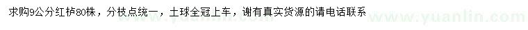 求購9公分紅櫨