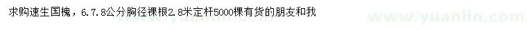 求購(gòu)胸徑6、7、8公分速生國(guó)槐
