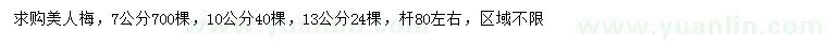 求購7、10、13公分美人梅