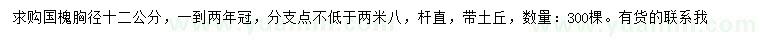 求購胸徑12公分國槐