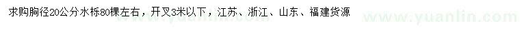 求購胸徑20公分水櫟