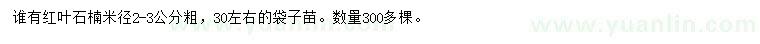求購米徑2-3公分紅葉石楠