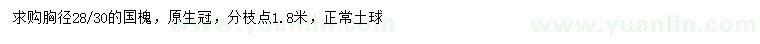 求購(gòu)胸徑28、30公分國(guó)槐