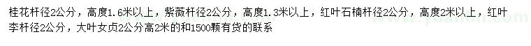 求購桂花、紫薇、紅葉石楠等
