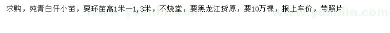 求購(gòu)純青白仟小苗