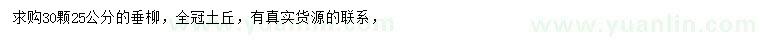 求購(gòu)25公分垂柳