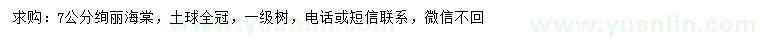 求購7公分絢麗海棠