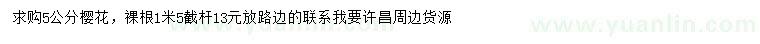 求購5公分櫻花