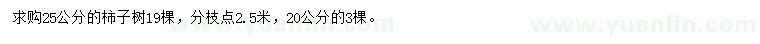 求購20、25公分柿子樹
