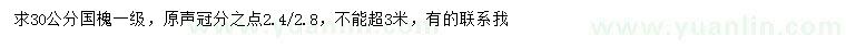 求購30公分國槐